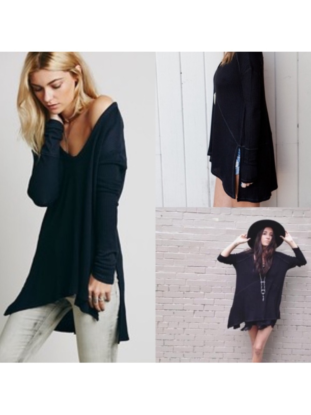 Free people drippy sunset park thermal black